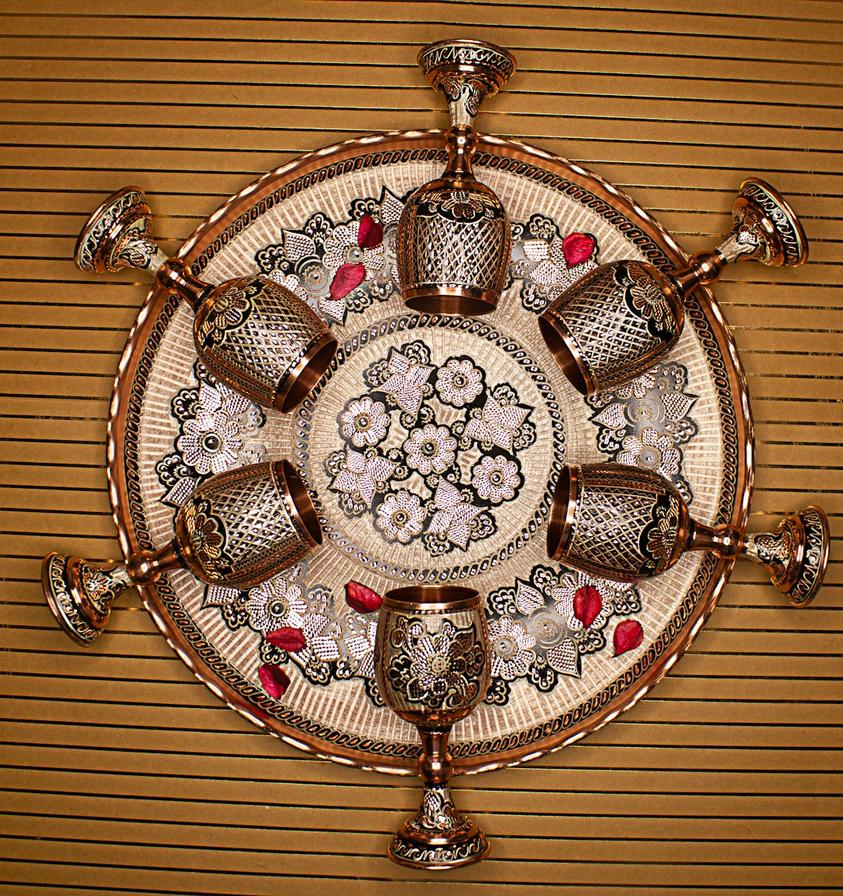 Traditional Moroccan Makrout pastries on a decorative plate